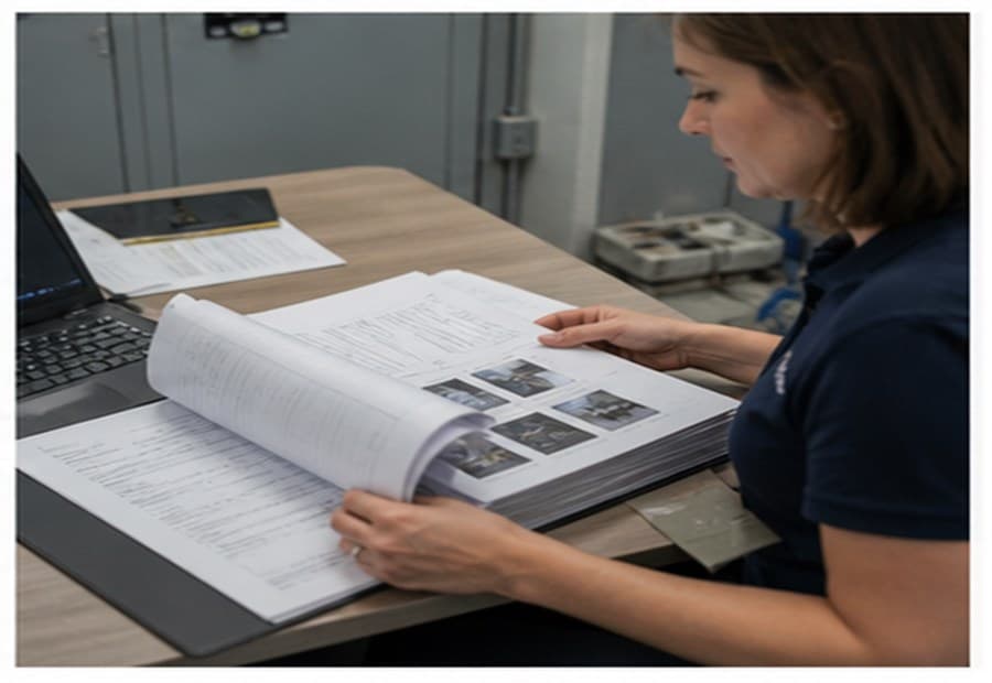Closeout evidence package review with AMI documentation binder